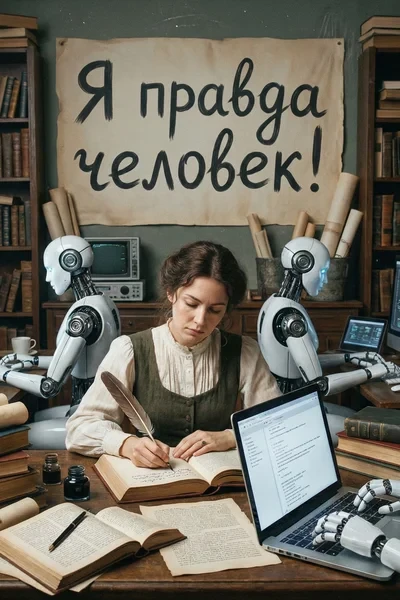 Хватит меня обвинять! Я не ИИ, я живой человек!